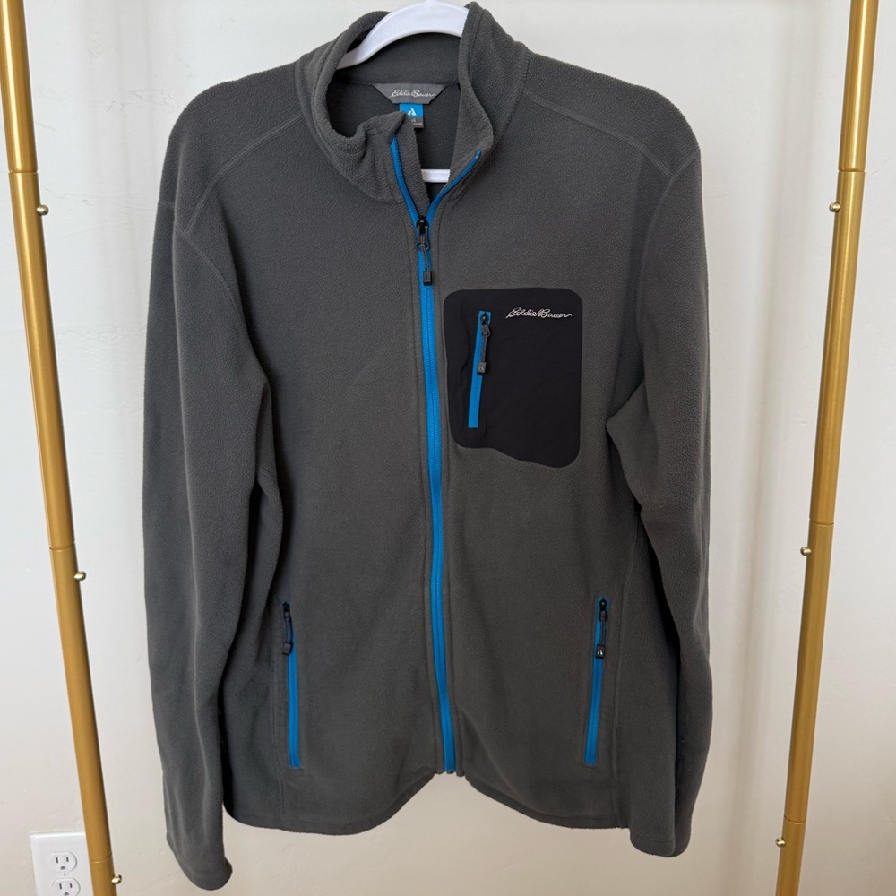 Eddie Bauer | First Ascent | Men's Charcoal Fleece Jacket | Large | EUC
